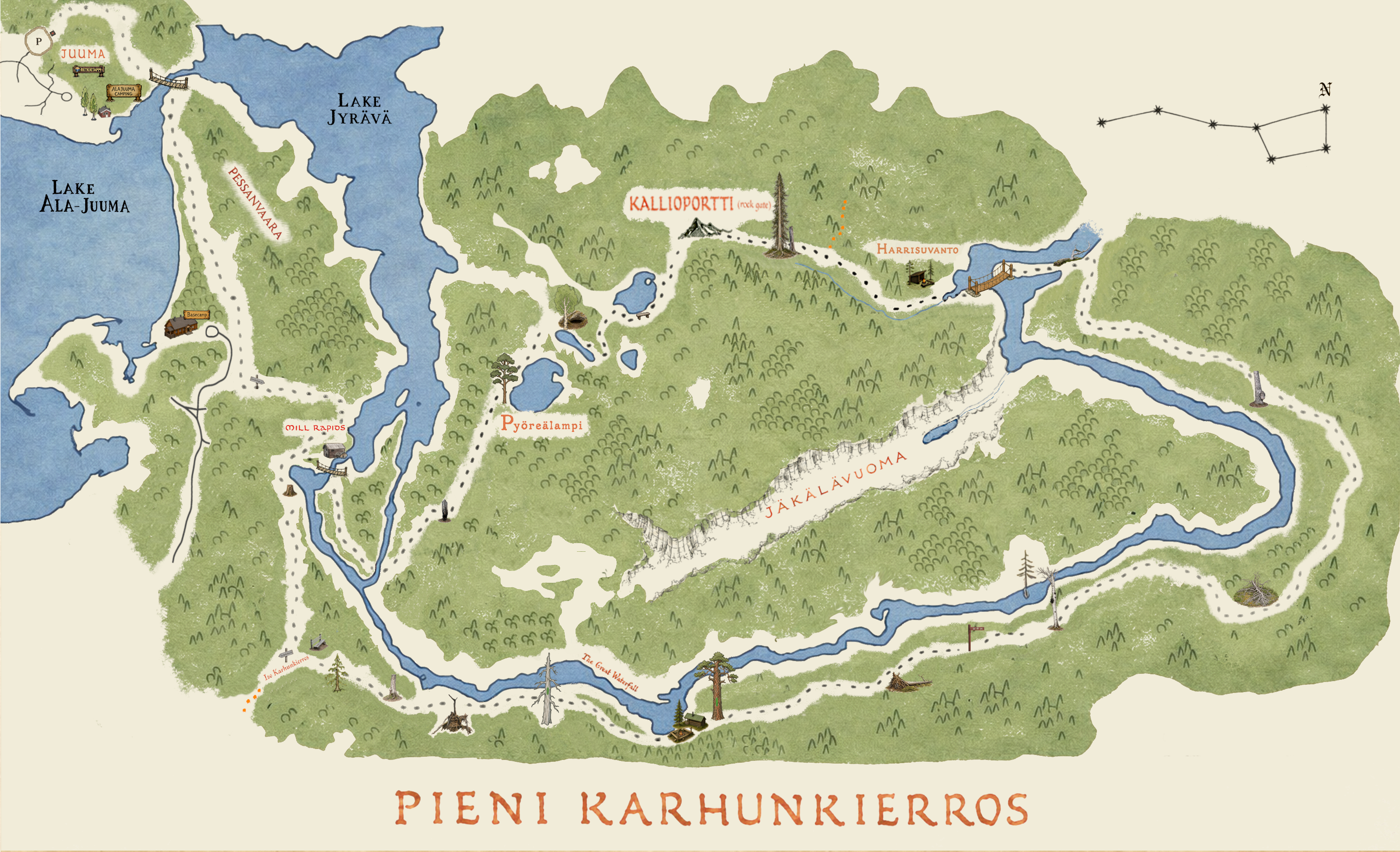 Pienen Karhunkierroksen kartta